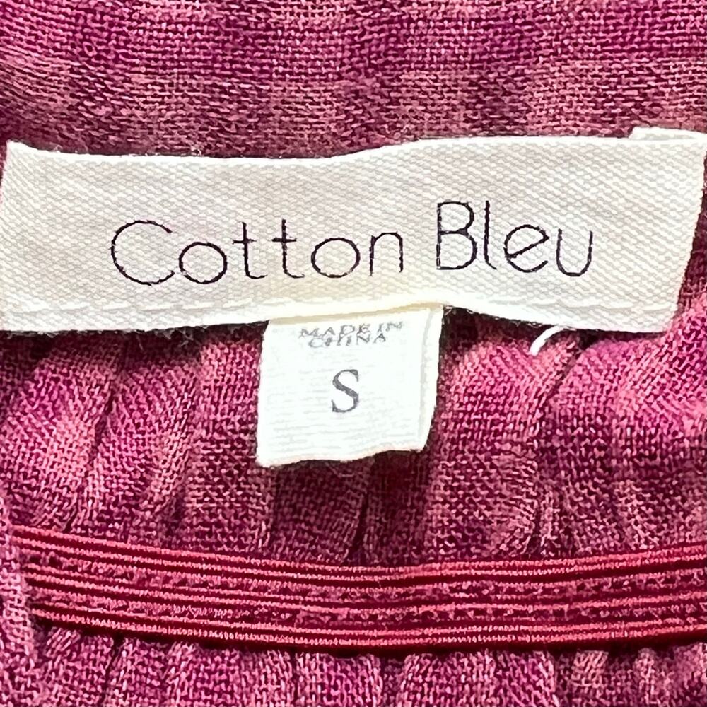 Cotton Bleu red gingham split neck blouse relaxed fit cotton cottagecore small - Picture 7 of 8